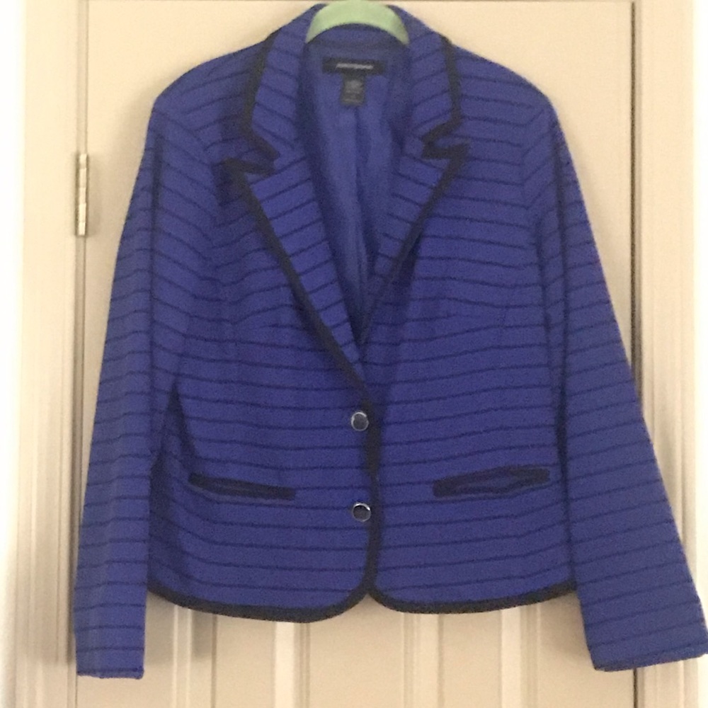 Royal blue black pin stripe blazer